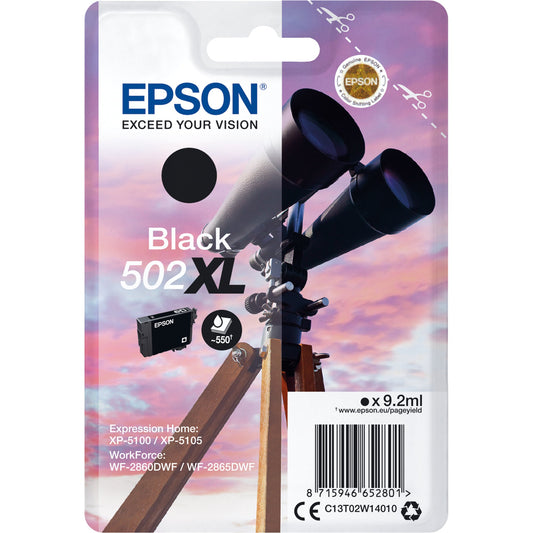 Epson Tintenpatrone Originalzubehör 502XL ca. 550 Seiten schwarz 9,2ml