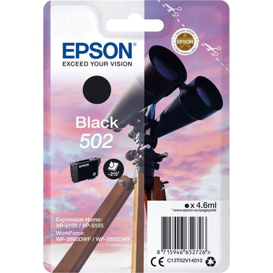 Epson Tintenpatrone Originalzubehör 502 ca. 210 Seiten schwarz 4,6ml