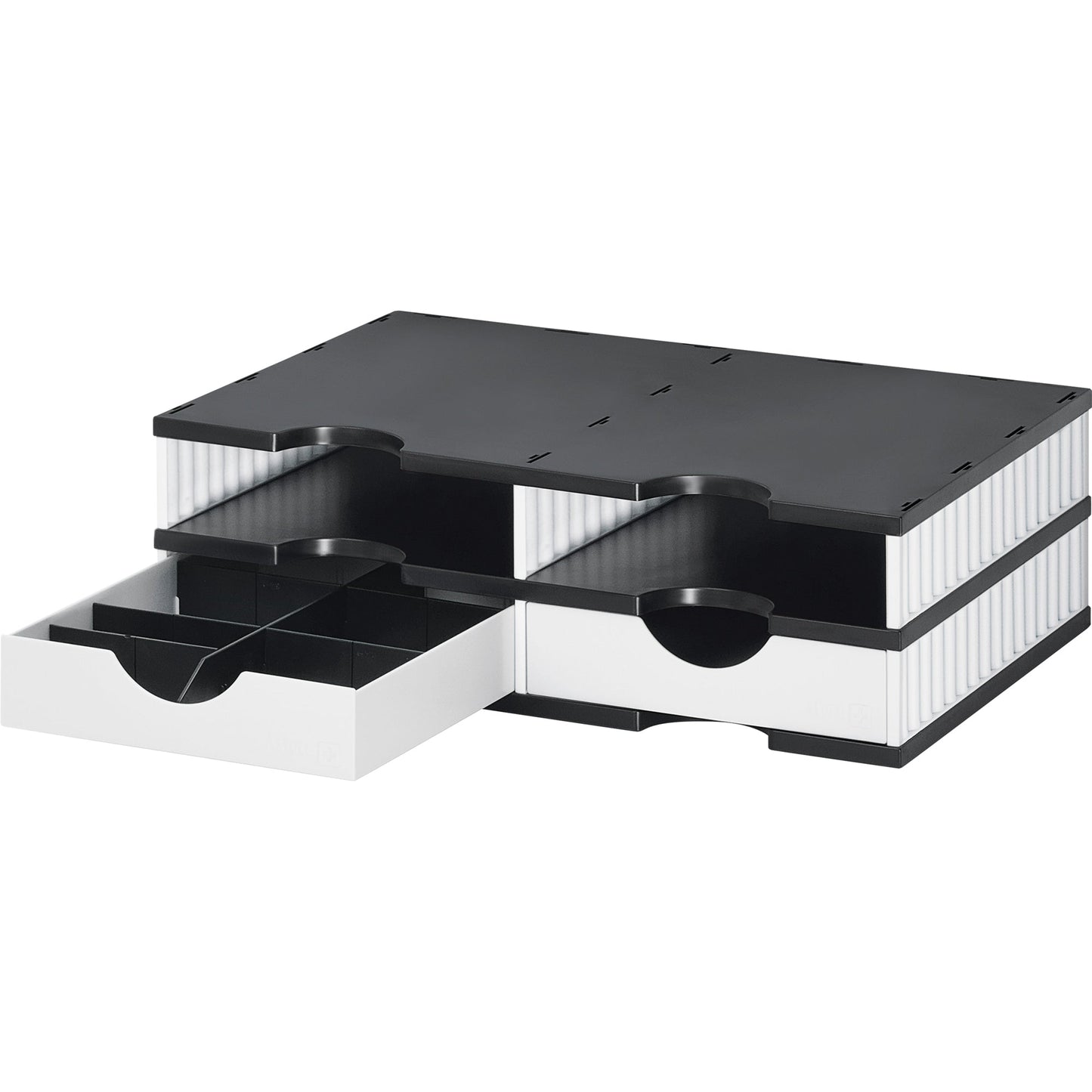 styro Dokumentenablage styrodoc duo Grundeinheit 48,5 x 15,3 x 33,1 cm (B x H x T) Polystyrol weiß/schwarz