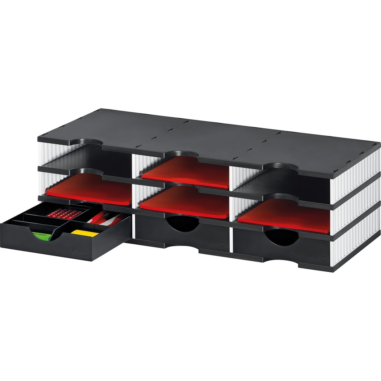 styro Dokumentenablage styrodoc trio Grundeinheit 72,3 x 22,3 x 33,1 cm (B x H x T) Polystyrol weiß/schwarz
