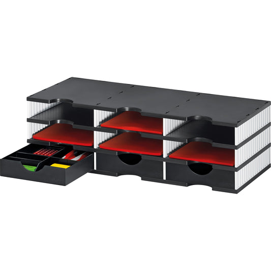 styro Dokumentenablage styrodoc trio Grundeinheit 72,3 x 22,3 x 33,1 cm (B x H x T) Polystyrol weiß/schwarz