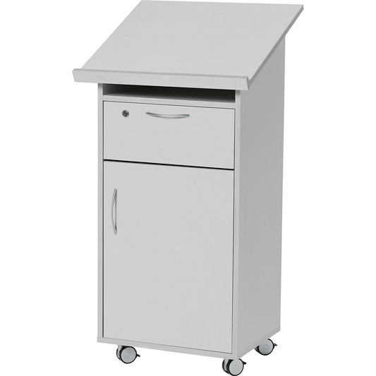 Stehpult Laudatus 600 x 538 mm (B x T) Holz lichtgrau