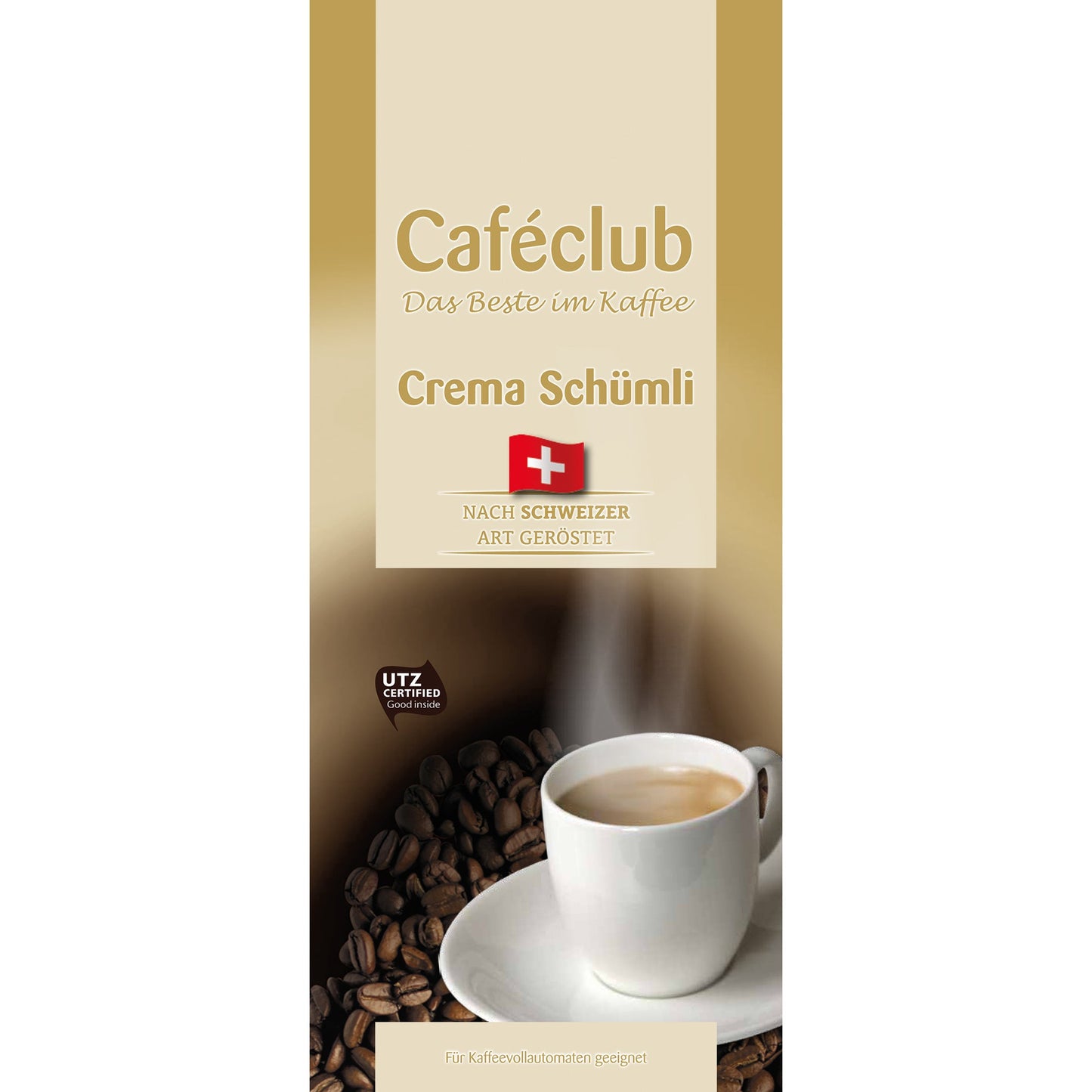 Kaffee Caféclub Crema Schümli ganze Bohne 1.000 g/Pack.