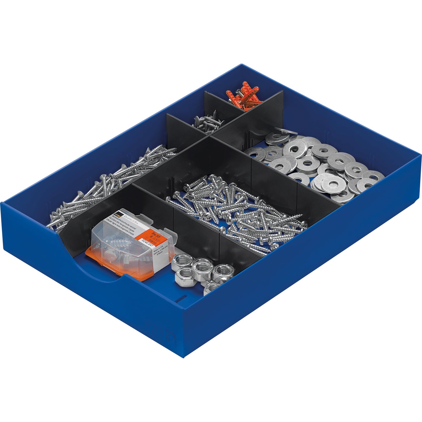 styro Schublade styrodoc 23 x 5,3 x 32 cm (B x H x T) geschlossen inkl. 1 Längststeg, 2 Querstege Polystyrol blau