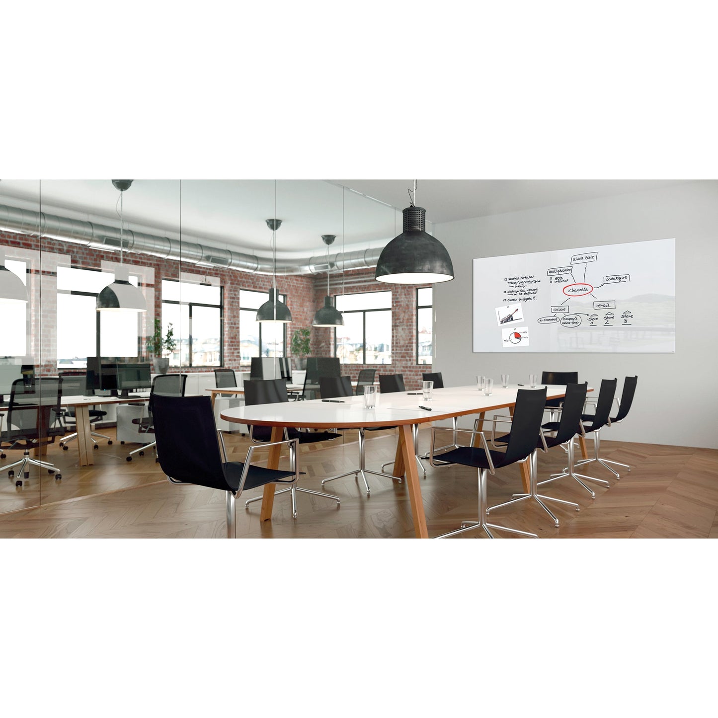 SIGEL Glasboard Artverum 240 x 120 x 1,8 cm (B x H x T) Tafel magnethaftend inkl. 2 starker SuperDym- Magnete Sicherheitsglas super-weiß