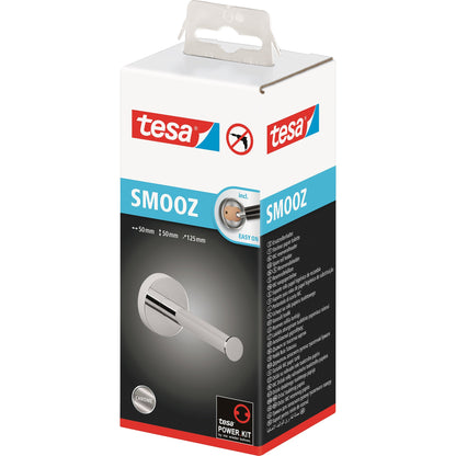 tesa® WC-Rollenhalter SMOOZ 5 x 12,5 cm (Ø x H) 1 Rolle inkl. Klebelösung Metall chrom