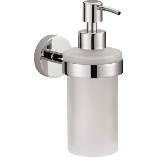 tesa® Seifenspender SMOOZ 7 x 17 x 12,6 cm (B x H x T) 0,2l inkl. Klebelösung ohne Lösungsmittel Metall/Glas chrom/weiß