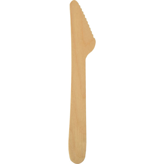 PAPSTAR Messer pure Einweg 16,5cm Holz braun 100 St./Pack.
