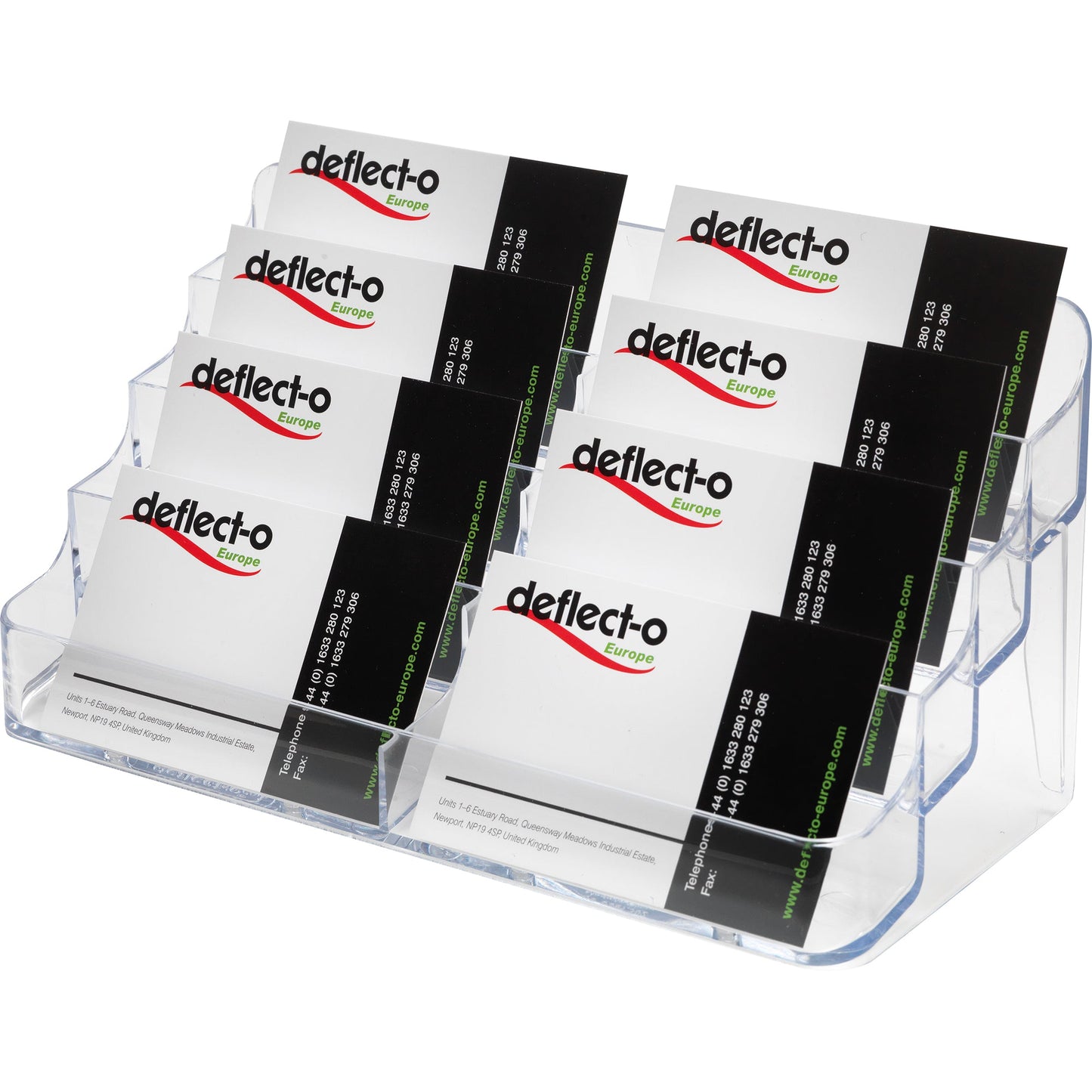 Deflecto® Visitenkartenständer nicht gefüllt 400 Karten Polystyrol transparent