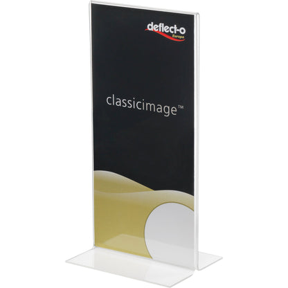 Deflecto® Tischaufsteller Classic Image® 10 x 21,5 x 8 cm (B x H x T) 1/3 DIN A4 beidseitig verwendbar Polystyrol transparent