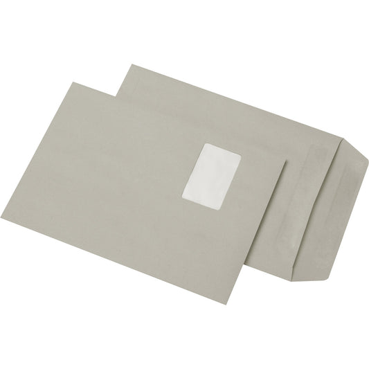 MAILmedia Versandtasche DIN C5 162 x 229 mm (B x H) mit Selbstklebung mit Fenster 80g/m² ohne Fadenverstärkung grau 500 St./Pack.