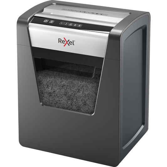 Rexel® Aktenvernichter Momentum M510 P-5 Papier, Heftklammern, Büroklammern Partikelschnitt 11 Bl. schwarz/silber