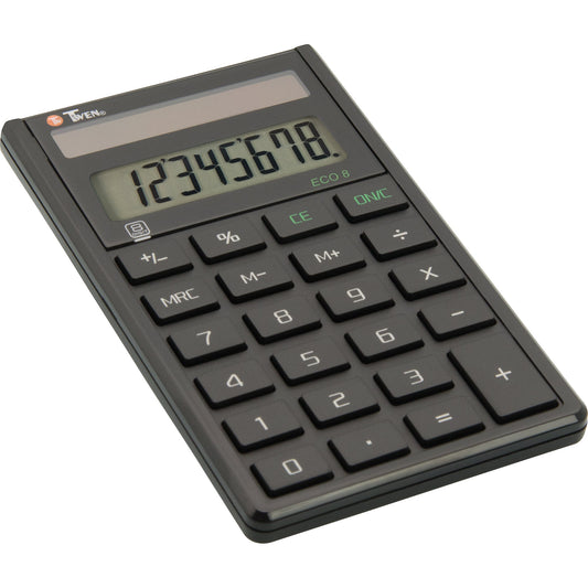 TWEN Taschenrechner Eco 8 1 x 8-stellig schwarz Solar-Energie