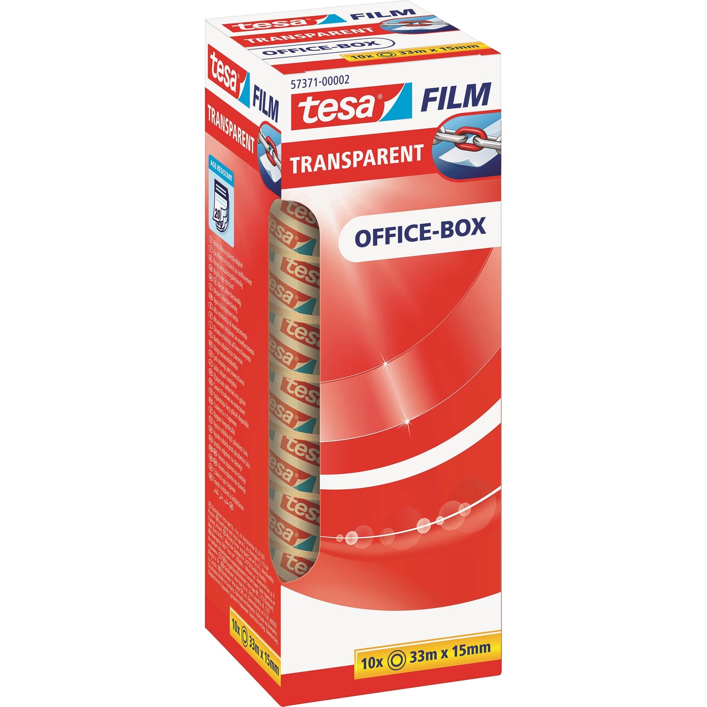 tesa® Klebefilm tesafilm® transparent Office-Box 15 mm x 33 m (B x L) einseitig klebend ohne Lösungsmittel Polypropylen transparent 10 St./Pack.