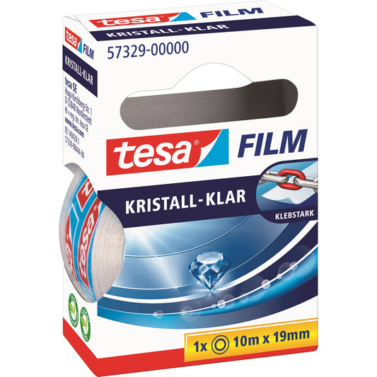 tesa® Klebefilm tesafilm® kristall-klar 19 mm x 10 m (B x L) einseitig klebend ohne Lösungsmittel Polypropylen durchsichtig