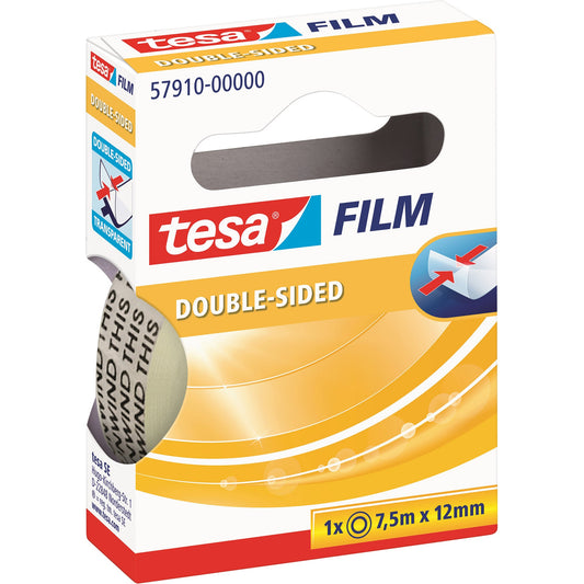 tesa® Klebefilm tesafilm® 12 mm x 7,5 m (B x L) beidseitig klebend mit Lösungsmittel Polypropylen transparent
