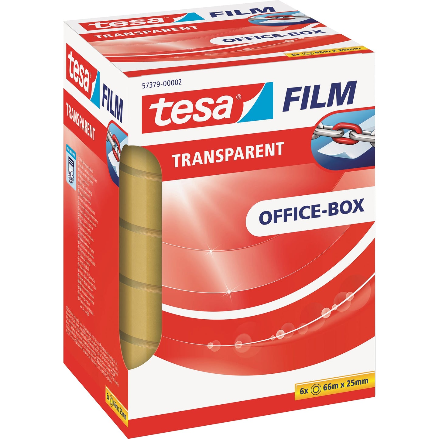 tesa® Klebefilm tesafilm® transparent Office-Box 25 mm x 66 m (B x L) einseitig klebend ohne Lösungsmittel Polypropylen transparent 6 St./Pack.