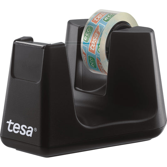 tesa® Tischabroller Easy Cut Smart 19 mm x 33 m (B x L) inkl. 1 Rolle tesafilm® Eco & Clear, 15 mm x 10 m (B x L) ohne Lösungsmittel schwarz