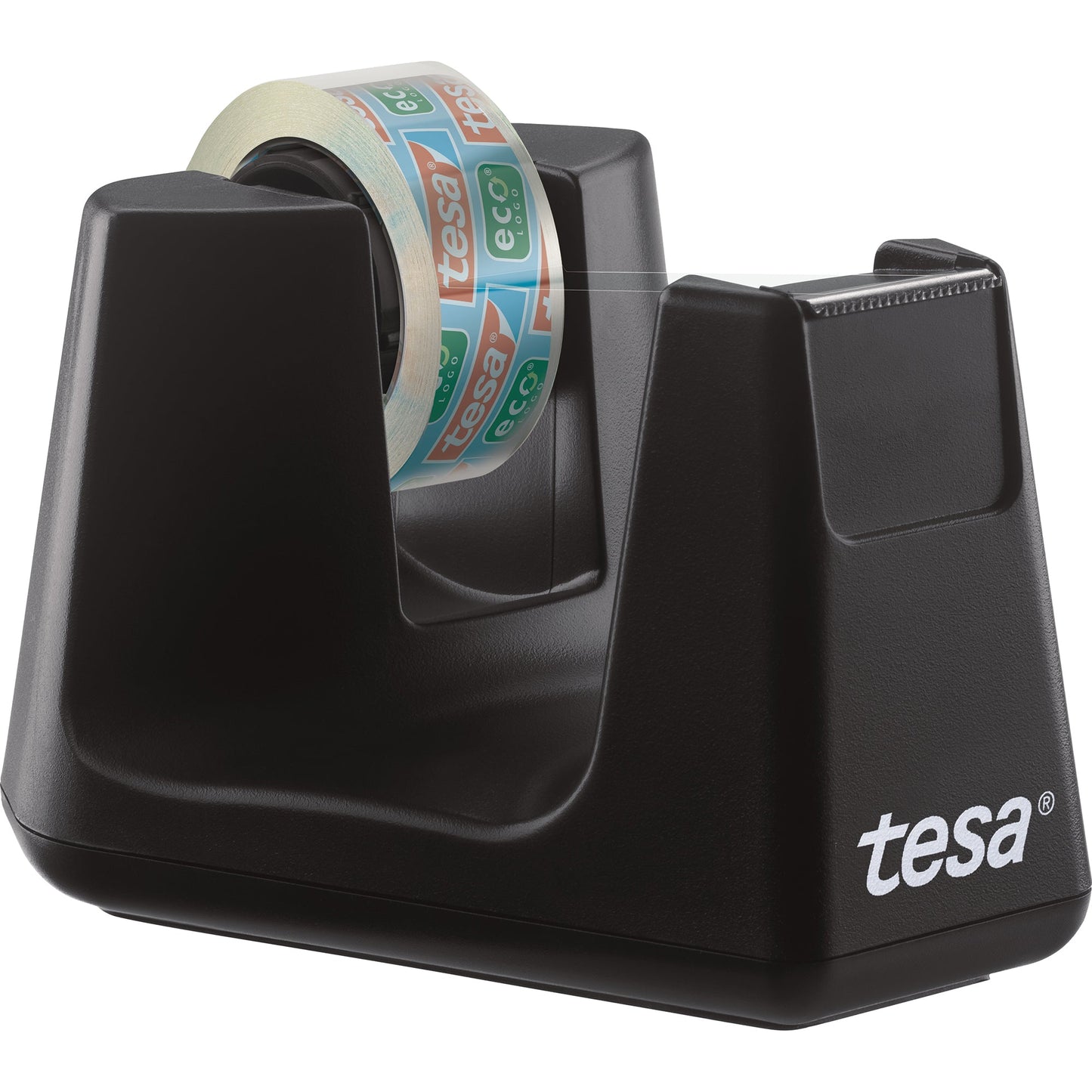 tesa® Tischabroller Easy Cut Smart 19 mm x 33 m (B x L) inkl. 1 Rolle tesafilm® Eco & Clear, 15 mm x 10 m (B x L) ohne Lösungsmittel schwarz