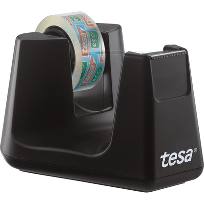 tesa® Tischabroller Easy Cut Smart 19 mm x 33 m (B x L) inkl. 1 Rolle tesafilm® Eco & Clear, 15 mm x 10 m (B x L) ohne Lösungsmittel schwarz