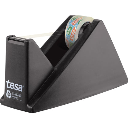 tesa® Tischabroller Easy Cut® Economy Promo 19 mm x 33 m (B x L) inkl. 1 Rolle tesafilm® Eco & Clear, 15 mm x 10 m (B x L) ohne Lösungsmittel schwarz