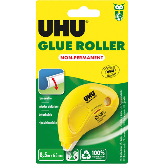 UHU® Kleberoller Glue non permanent 6,5 mm x 8,5 m (B x L) nicht nachfüllbar gelb