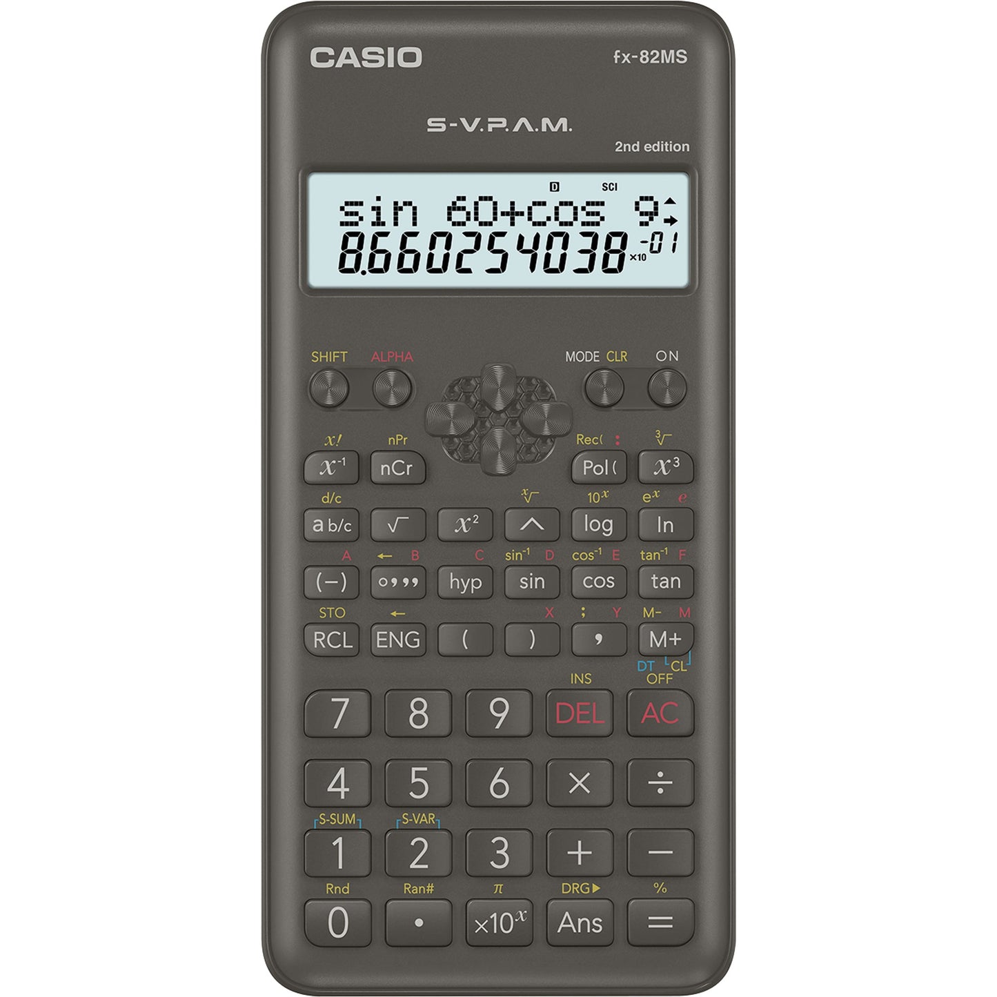 CASIO® Schulrechner FX-82MS 2nd edition 1 x 12-stellig, 1 x 10+2-stellig schwarz