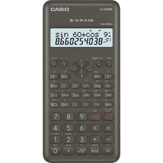 CASIO® Schulrechner FX-82MS 2nd edition 1 x 12-stellig, 1 x 10+2-stellig schwarz