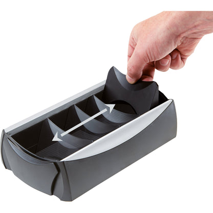 HAN Visitenkartenbox VIP 12 x 8 x 24,5 cm (B x H x T) 100 x 57 mm (B x H) Polystyrol schwarz/lichtgrau
