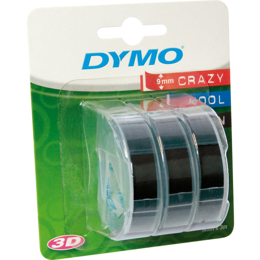 DYMO® Prägeband Junior, OmegaT, 1540, 1575 9 mm x 3 m (B x L) Kunststoff schwarz 3 St./Pack.
