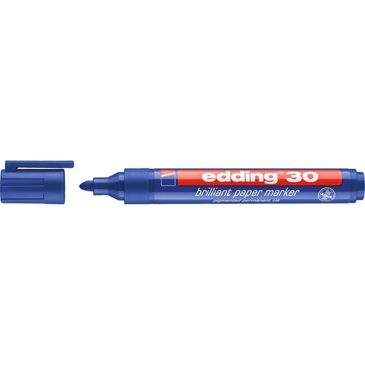 edding Pigmentmarker 30 brilliant paper marker 1,5-3mm blau Rundspitze nachfüllbar