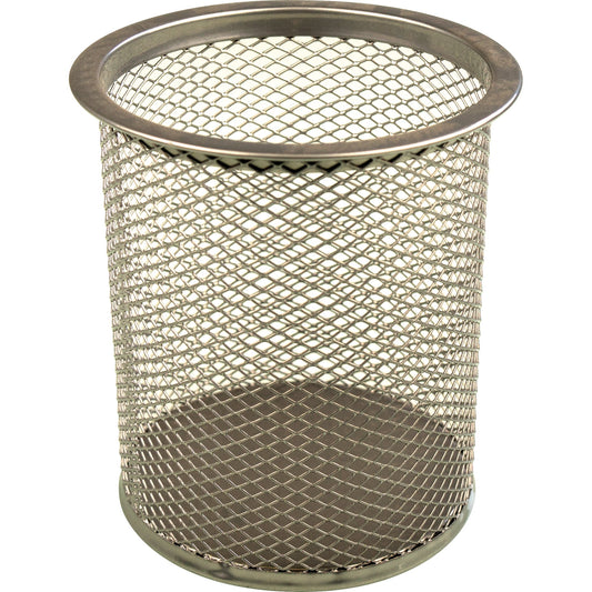 helit Stifteköcher the round network 9 x 10 cm (Ø x H) Metall silber
