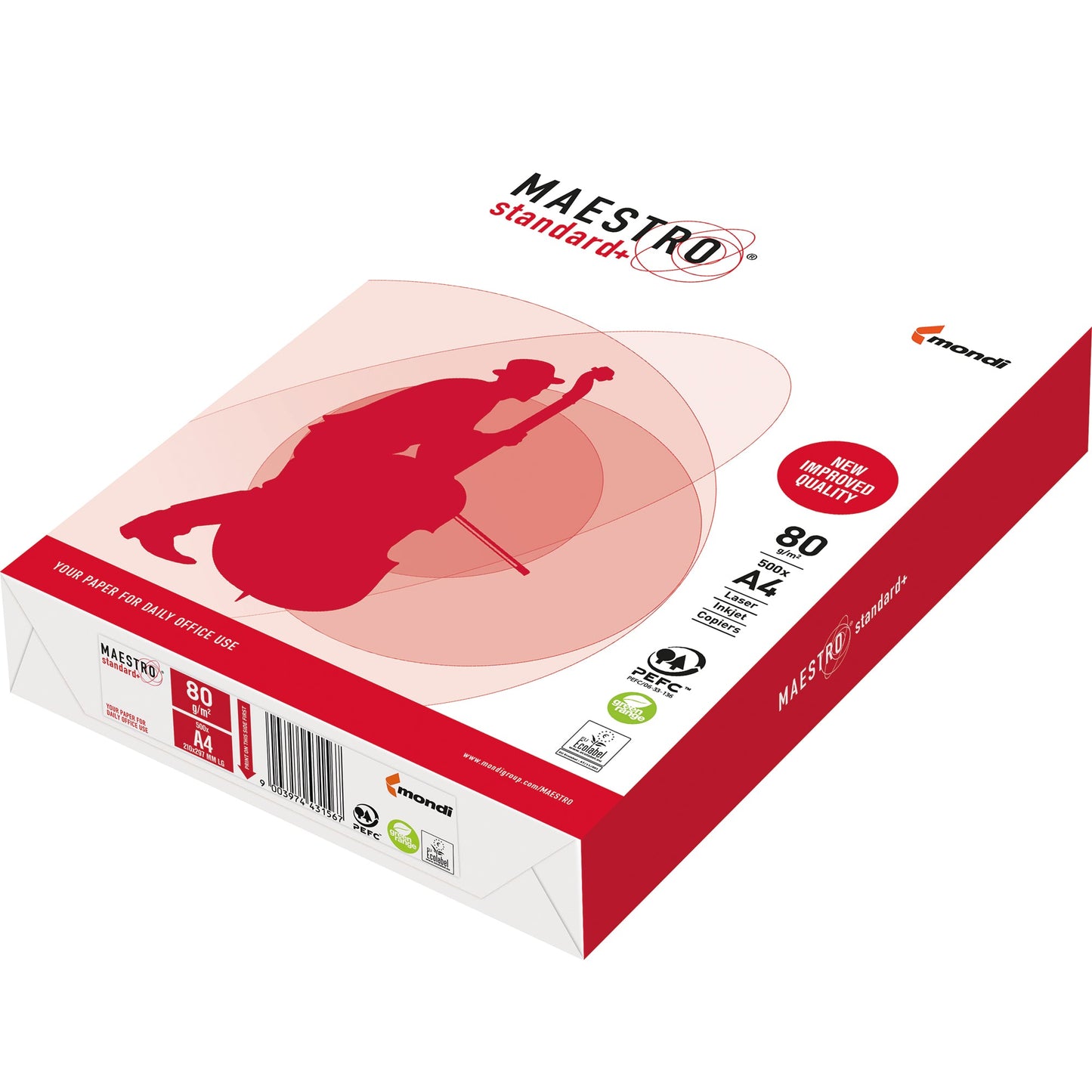 MAESTRO® Kopierpapier Standard + DIN A4 80g/m² holzfrei weiß 500 Bl./Pack.