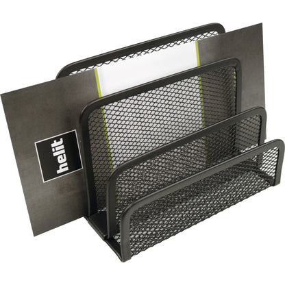 helit Briefständer the mail network 14 x 10,5 x 7,5 cm (B x H x T) Metall schwarz 3 Fächer