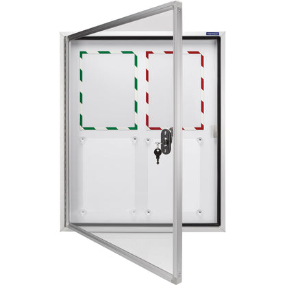 magnetoplan® Schaukasten CC Außenbereich 90 x 79 x 6,5 cm (B x H x T) 6 x DIN A4 mit Schloss Aluminium