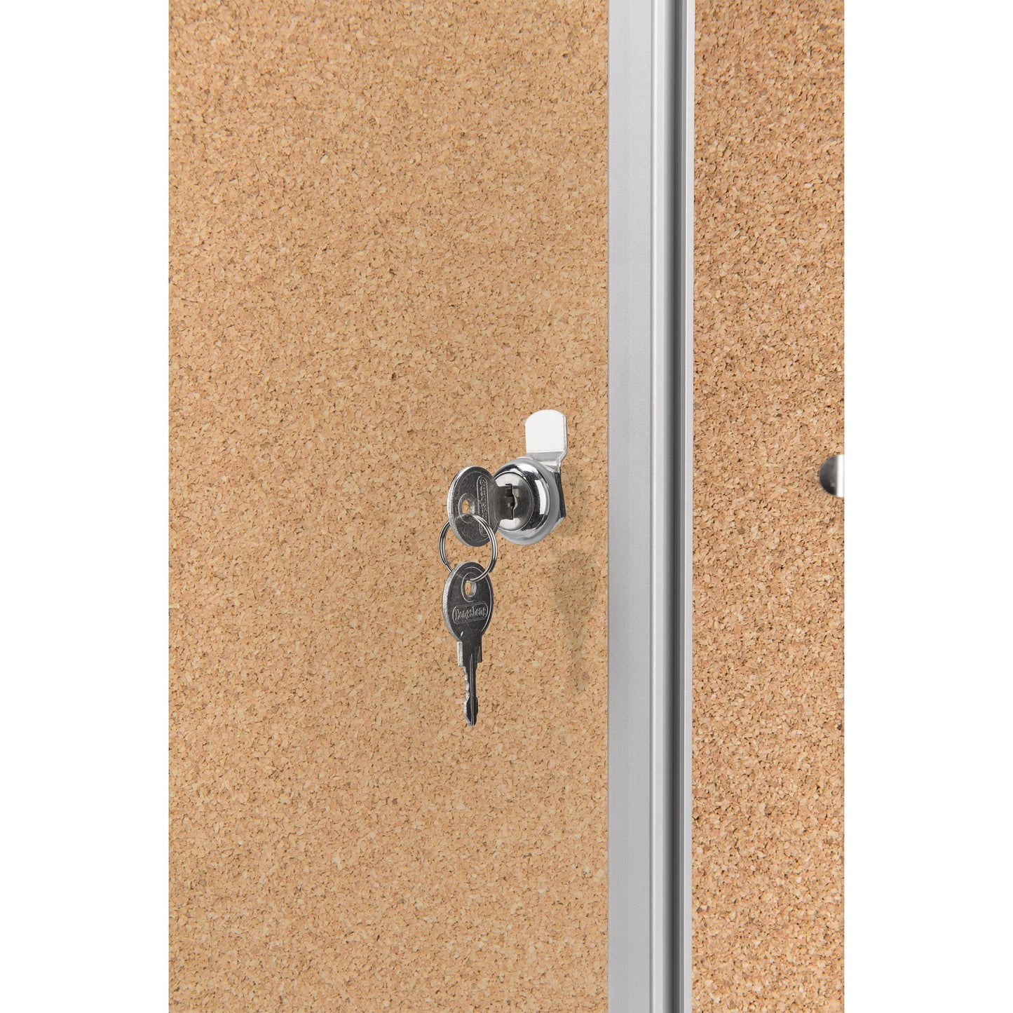 magnetoplan® Schaukasten SP Innenbereich 61 x 73 x 4 cm (B x H x T) 4 x DIN A4 mit Schloss Aluminium, eloxiert silber