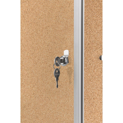 magnetoplan® Schaukasten SP Innenbereich 61 x 73 x 4 cm (B x H x T) 4 x DIN A4 mit Schloss Aluminium, eloxiert silber