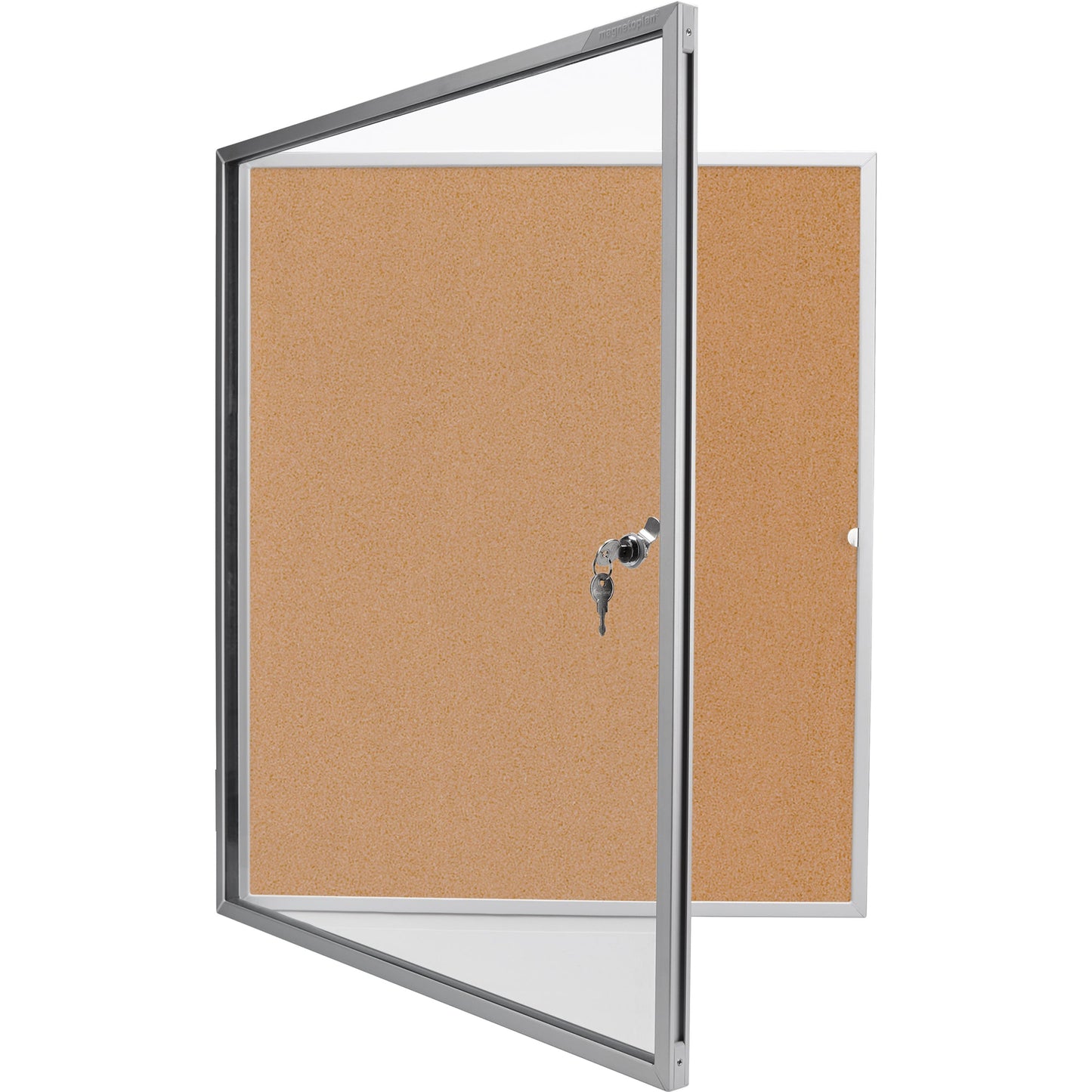 magnetoplan® Schaukasten SP Innenbereich 61 x 73 x 4 cm (B x H x T) 4 x DIN A4 mit Schloss Aluminium, eloxiert silber