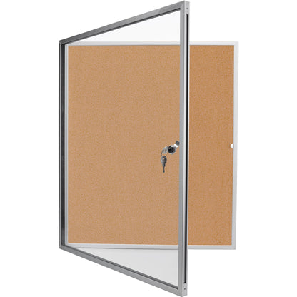 magnetoplan® Schaukasten SP Innenbereich 61 x 73 x 4 cm (B x H x T) 4 x DIN A4 mit Schloss Aluminium, eloxiert silber