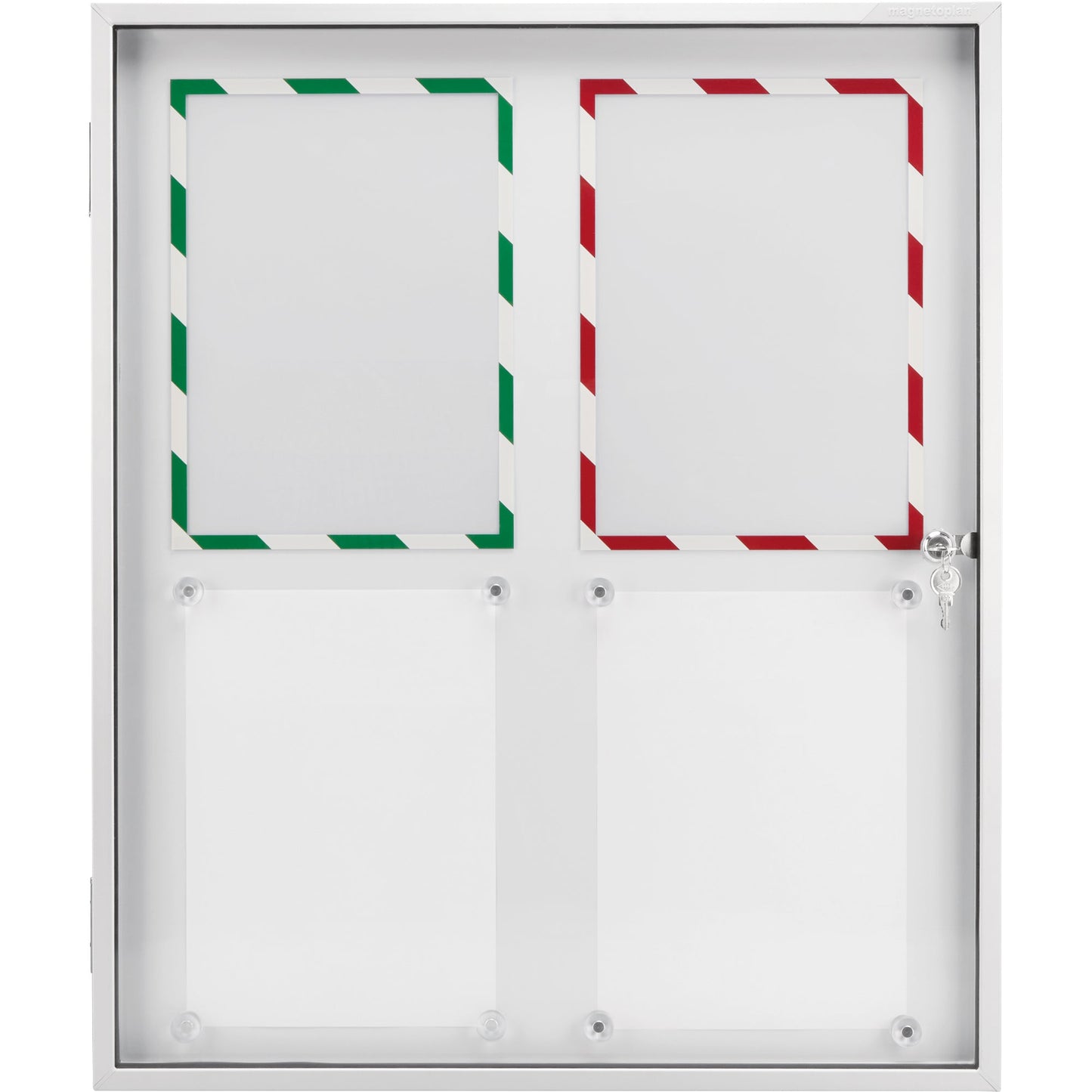 magnetoplan® Schaukasten SP Innenbereich 112 x 108,5 x 4 cm (B x H x T) 12 x DIN A4 mit Schloss Aluminium, eloxiert alu