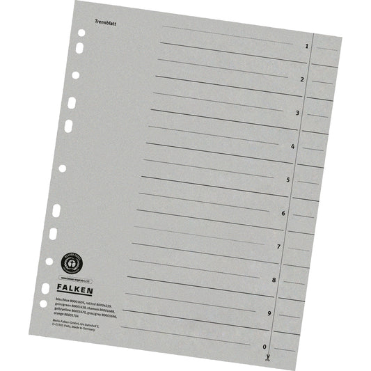 Falken Trennblatt DIN A4 Manilakarton grau 100 St./Pack.