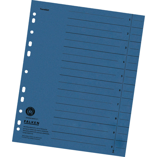 Falken Trennblatt DIN A4 Manilakarton blau 100 St./Pack.