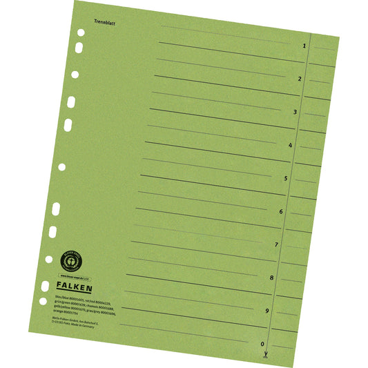 Falken Trennblatt DIN A4 Manilakarton grün 100 St./Pack.
