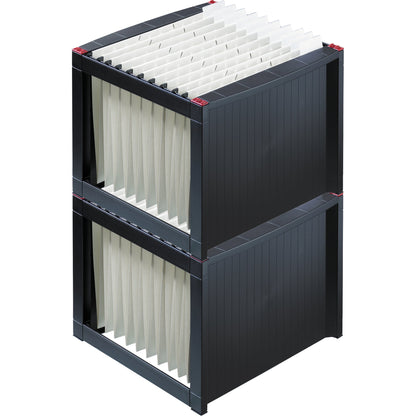helit Hängemappenbox the rack DIN A4 40 Hängemappen Polystyrol schwarz/rot