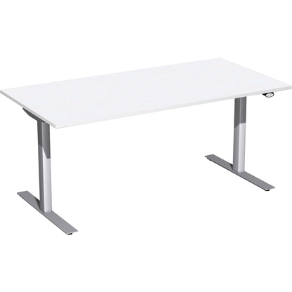 Geramöbel Schreibtisch Elektro-Flex Maße: 1.600 x 650-1.250 x 800 mm (B x H x T) Dreischicht-Feinspan, melaminharzbeschichtet weiß