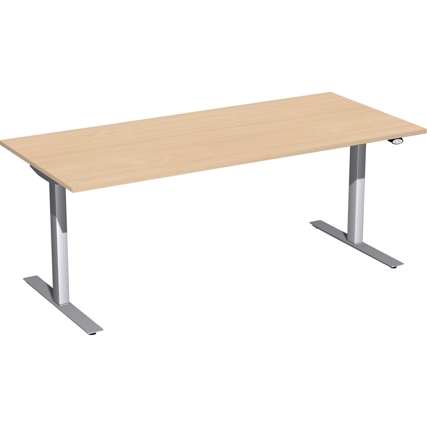 Geramöbel Schreibtisch Elektro-Flex Maße: 1.800 x 650-1.250 x 800 mm (B x H x T) Dreischicht-Feinspan, melaminharzbeschichtet buche