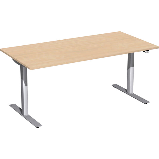 Geramöbel Schreibtisch Elektro-Flex Maße: 1.600 x 650-1.250 x 800 mm (B x H x T) Dreischicht-Feinspan, melaminharzbeschichtet buche