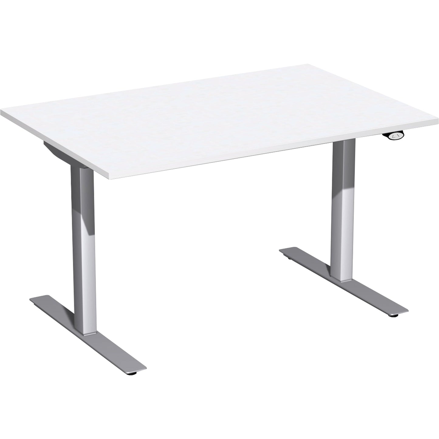 Geramöbel Schreibtisch Elektro-Flex Maße: 1.200 x 650-1.250 x 800 mm (B x H x T) Dreischicht-Feinspan, melaminharzbeschichtet weiß