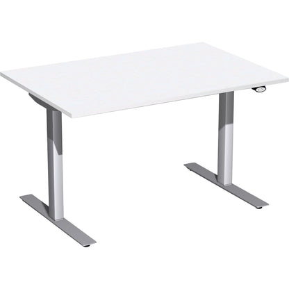 Geramöbel Schreibtisch Elektro-Flex Maße: 1.200 x 650-1.250 x 800 mm (B x H x T) Dreischicht-Feinspan, melaminharzbeschichtet weiß