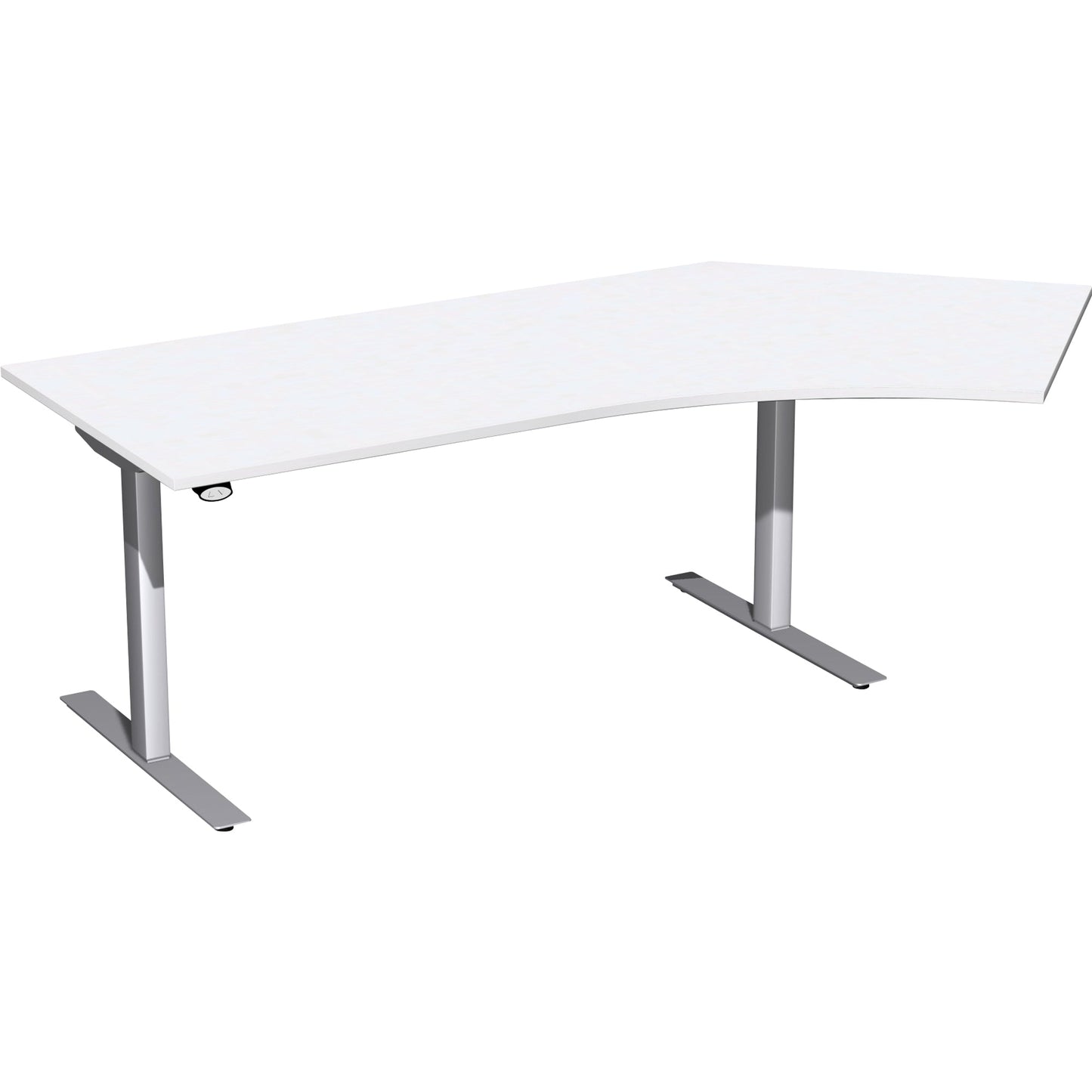 Geramöbel Schreibtisch Elektro Flex Maße: 2.166 x 650-1.250 x 800/1.131 mm (B x H x T) Dreischicht-Feinspan, melaminharzbeschichtet weiß